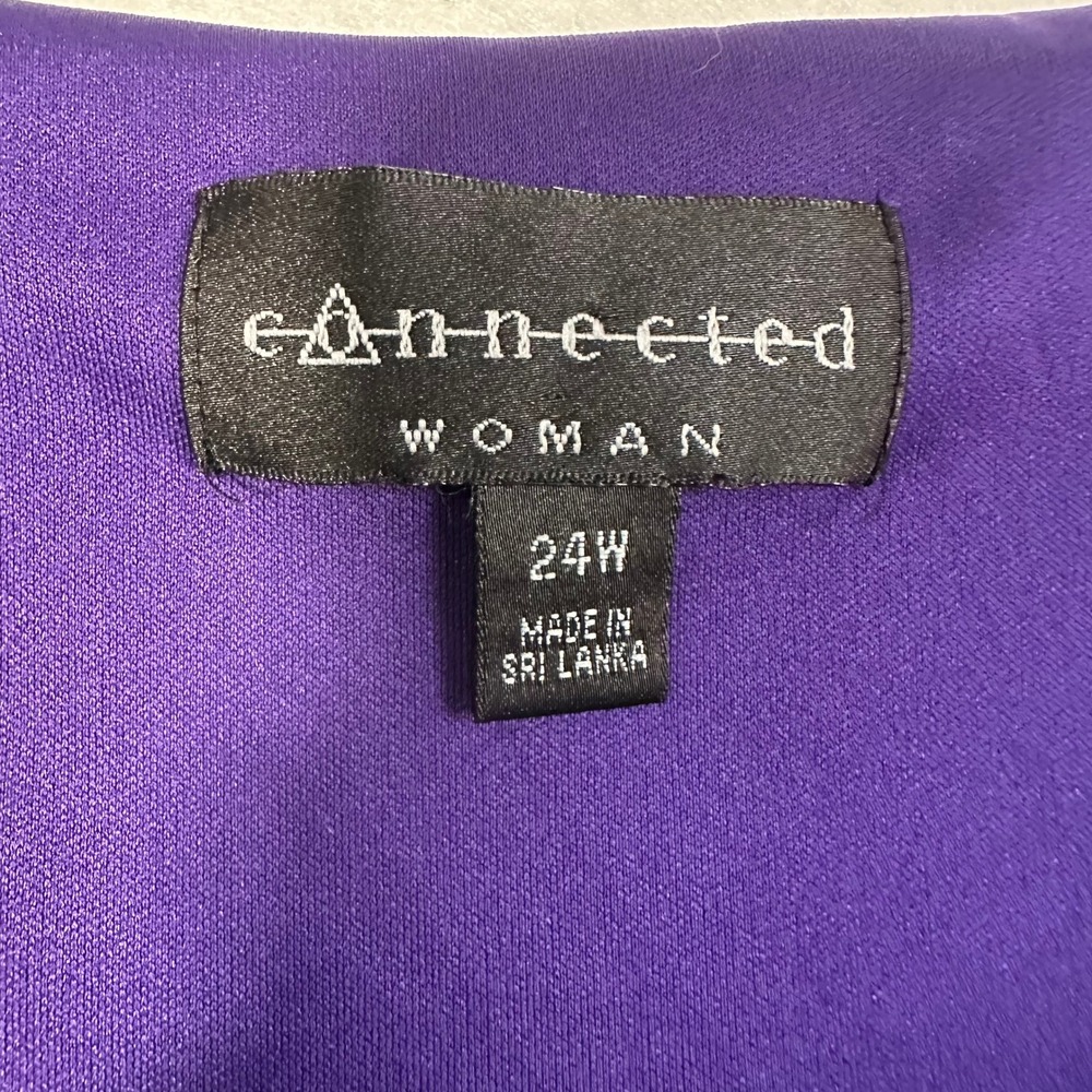 Connected Woman Purple Draped Sheath Dress Plus Size 24W Sleeveless Cocktail - Picture 3 of 5